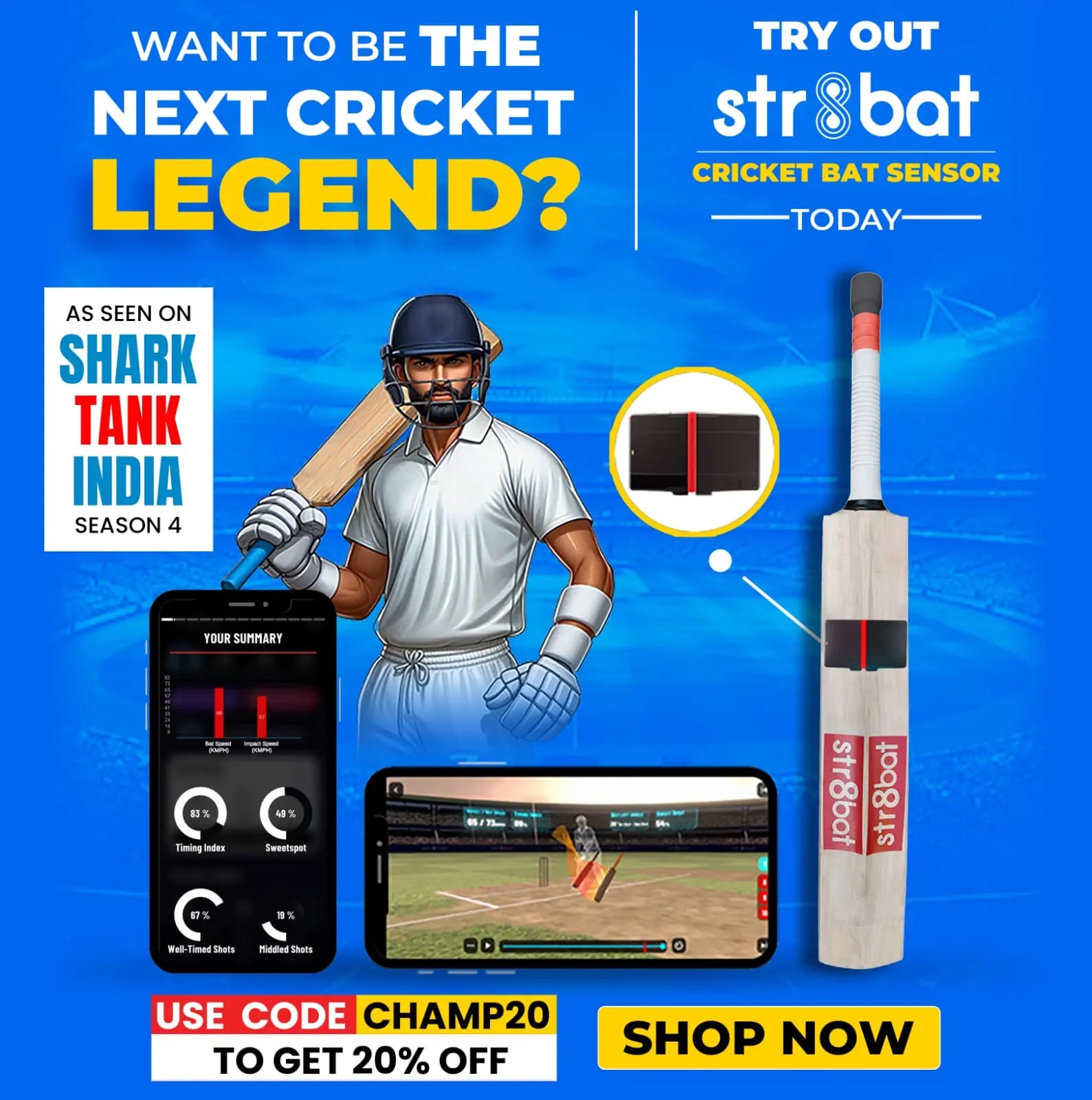 str8bat Cricket Bat Sensor